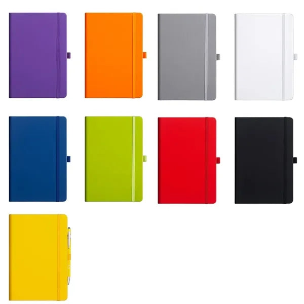 A5 PU Leather Lined Journal Notebook with Pen