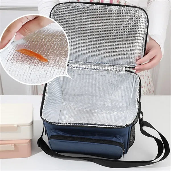 Large Capacity Leakproof Multi-Pocket Insulated Lunch Bag