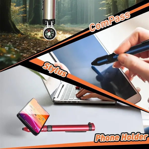 6-in-1 Compass Multifunctional Ballpoint Pen