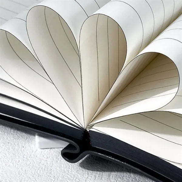Lay-Flat Ink-Resistant Bookmark PU Leather Snap Notebook