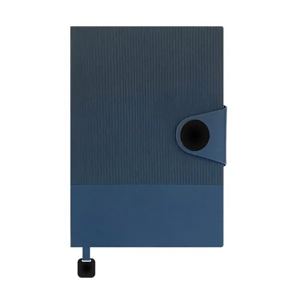 Lay-Flat Ink-Resistant Bookmark PU Leather Snap Notebook