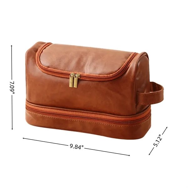 Leather Travel Cosmetic Organize Toiletry Bag Free Shipping