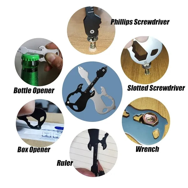 12 in 1 Guitar Bottle Opener Keychain