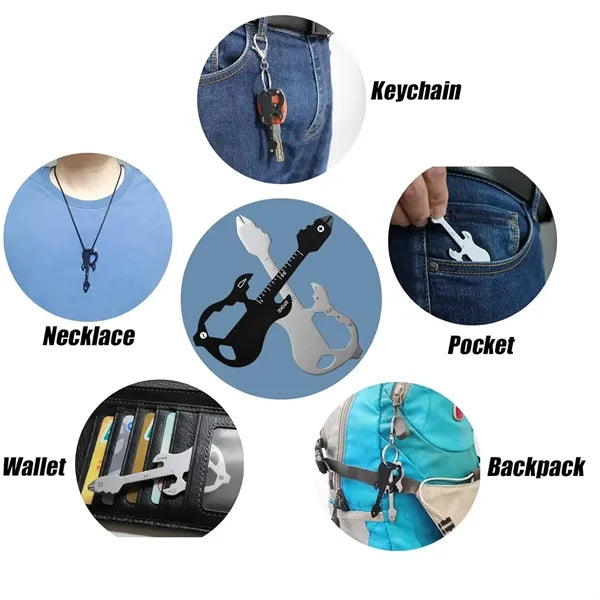 12 in 1 Guitar Bottle Opener Keychain