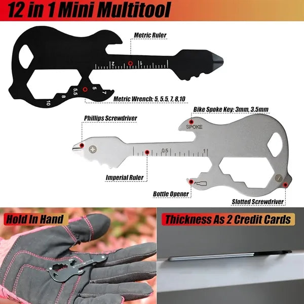 12 in 1 Guitar Bottle Opener Keychain