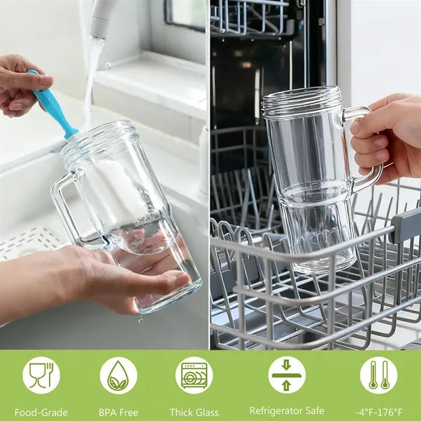 24oz Glass Tumbler with Lids and Straws