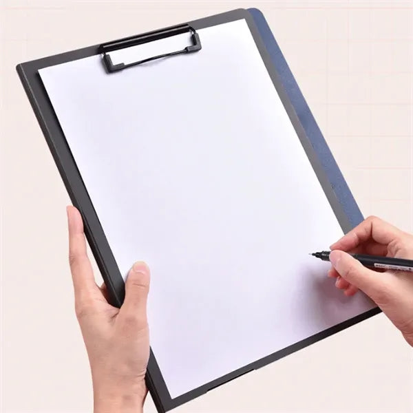 Lightweight Pad Folio Foldable A4 Clipboard w/ Dual Clips