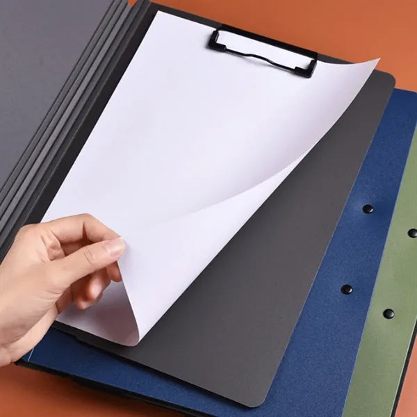 Lightweight Pad Folio Foldable A4 Clipboard w/ Dual Clips