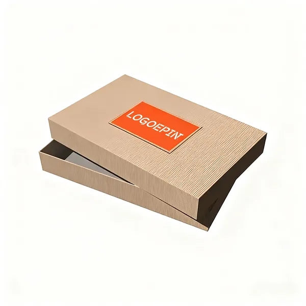 Kraft Pinstripe Apparel Debossed Box