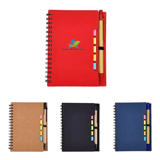 A5 Kraft Paper Cover Pocket Sticky Notebook