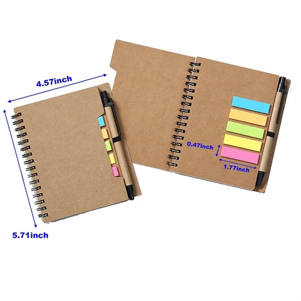A5 Kraft Paper Cover Pocket Sticky Notebook
