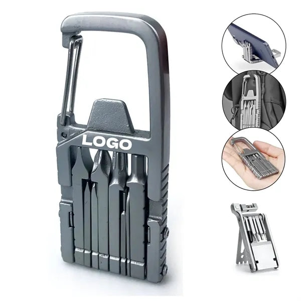 Bike Repair Tool Kit 13-in-1 Keychain Multitool Phone Stand
