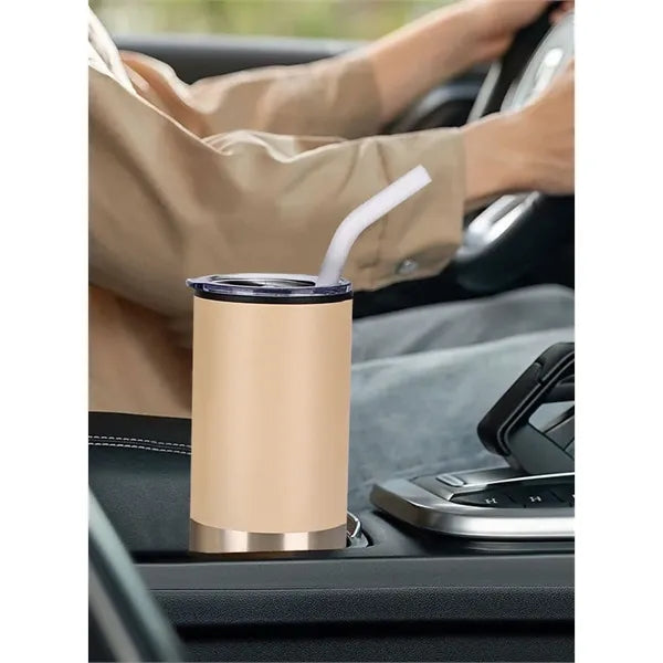 16oz Vacuum Insulated Coffee Mug with Silicone Straw