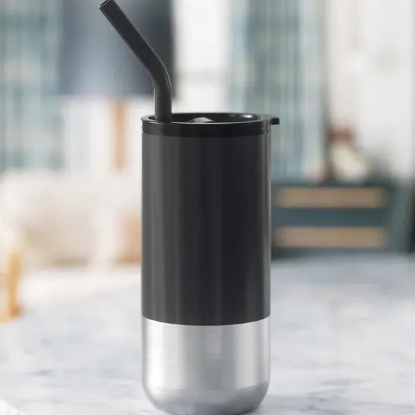 16oz Vacuum Insulated Coffee Mug with Silicone Straw