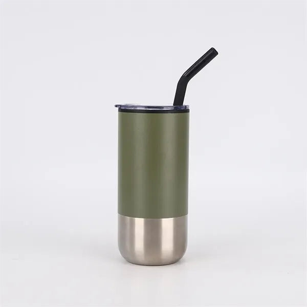 16oz Vacuum Insulated Coffee Mug with Silicone Straw