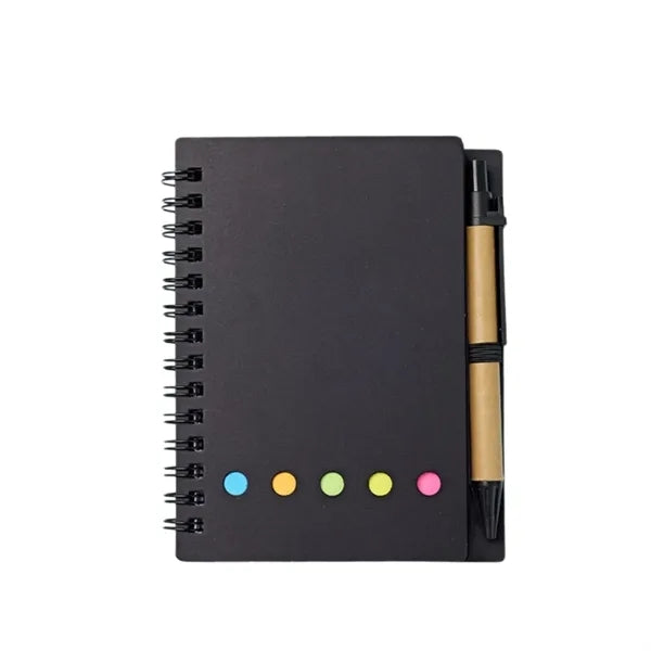 Convenience Sticky Note Spiral Notebook with Pen