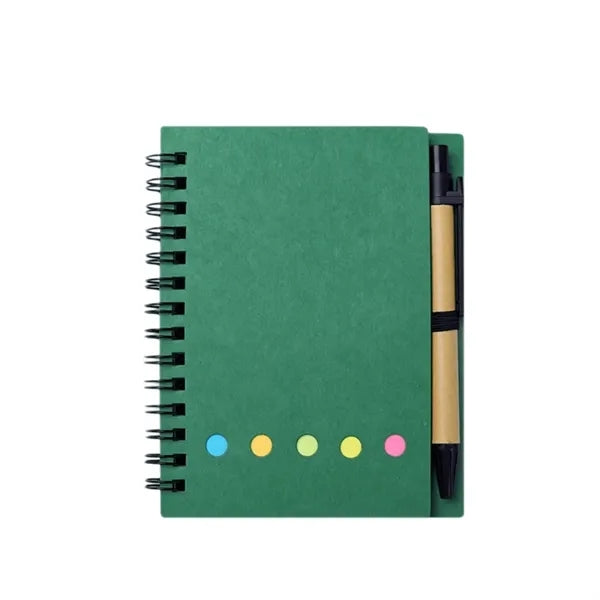 Convenience Sticky Note Spiral Notebook with Pen