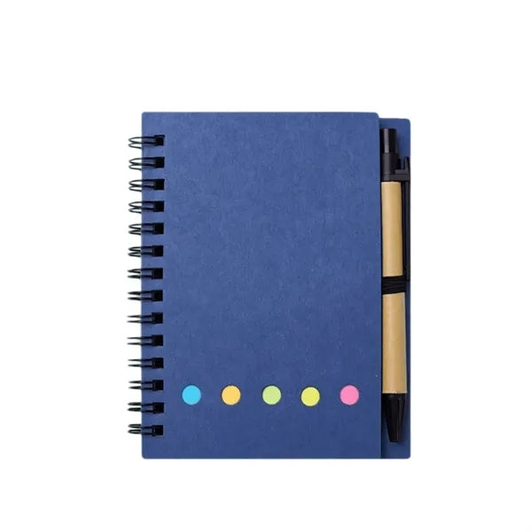 Convenience Sticky Note Spiral Notebook with Pen
