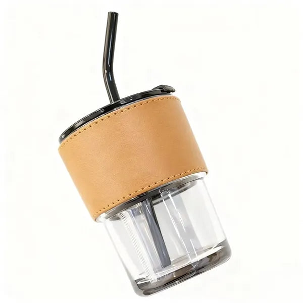 Glass bamboo cup with lid