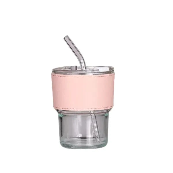 Glass bamboo cup with lid
