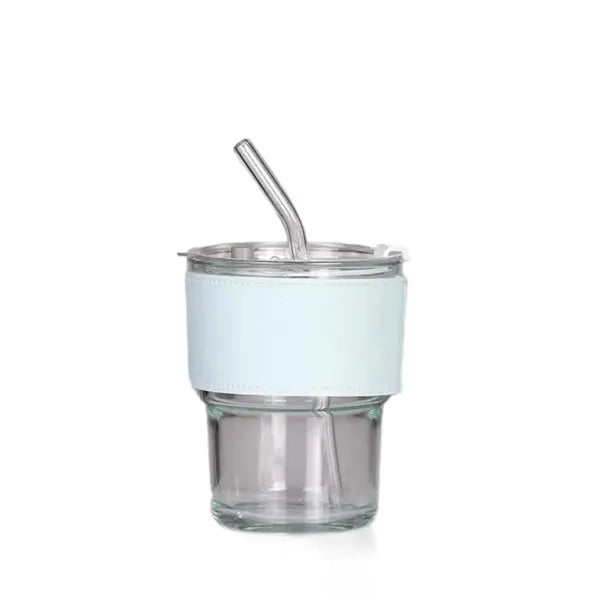 Glass bamboo cup with lid
