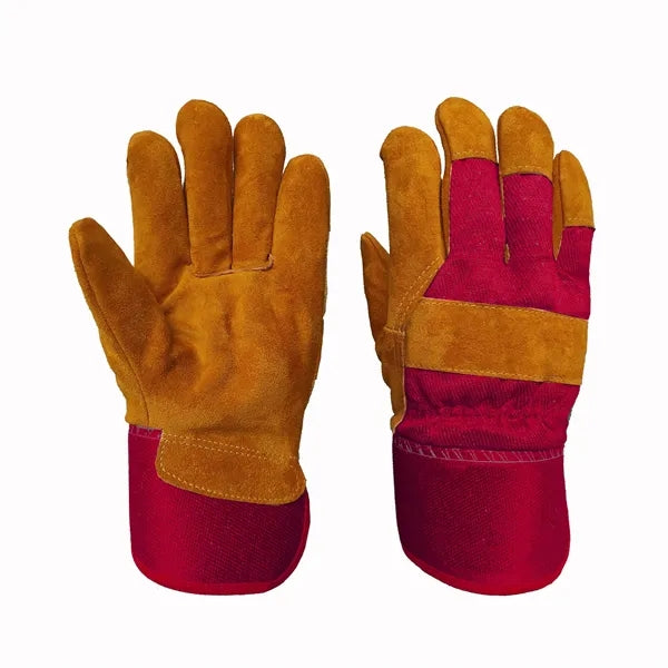 Cowhide Leather Work Gloves Safety Gear Mechanics