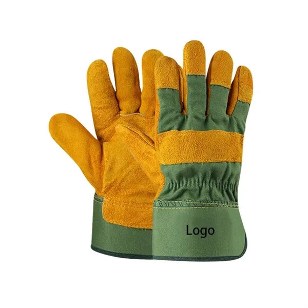 Cowhide Leather Work Gloves Safety Gear Mechanics
