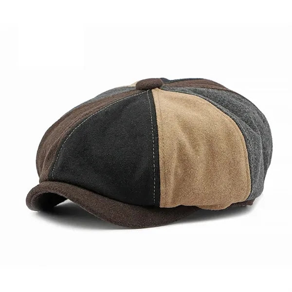 Color-block Classic Wool Beret for Autumn and Winter