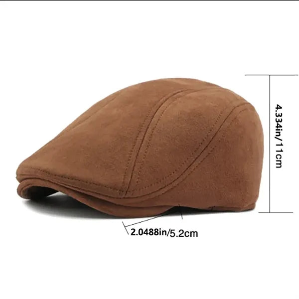 Suede Unisex Duckbill Retro Hat for Spring and Autumn