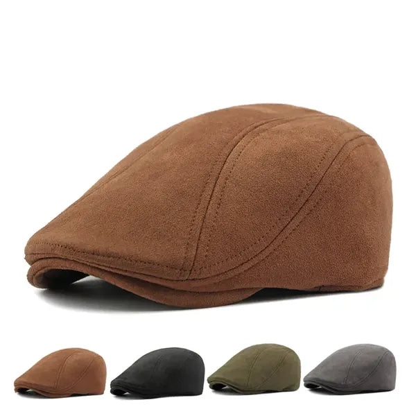 Suede Unisex Duckbill Retro Hat for Spring and Autumn