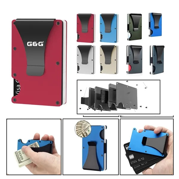 RFID Blocking Aluminum Card Holder w/ Money Clip