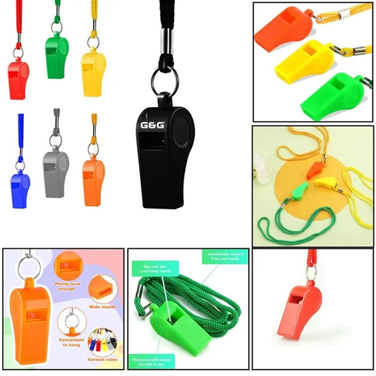 Colorful ABS Safety Whistle w/ Lanyard