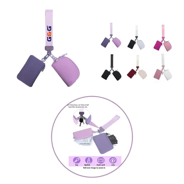 Dual Pouch Nylon Wristlet Wallet