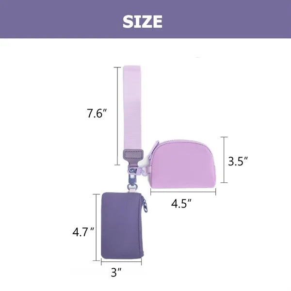 Dual Pouch Nylon Wristlet Wallet