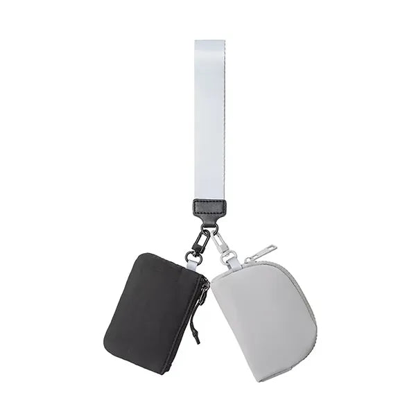 Dual Pouch Nylon Wristlet Wallet