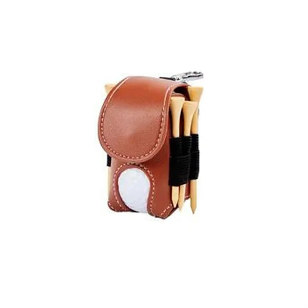 Portable PU Leather Golf Ball Pouch