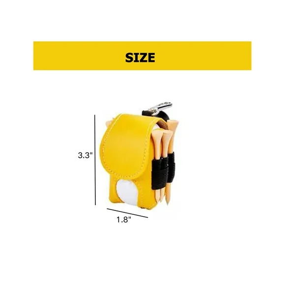 Portable PU Leather Golf Ball Pouch