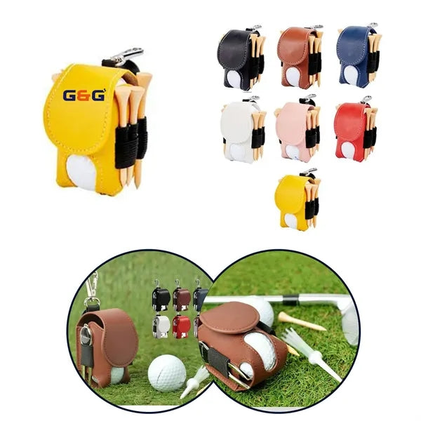 Portable PU Leather Golf Ball Pouch