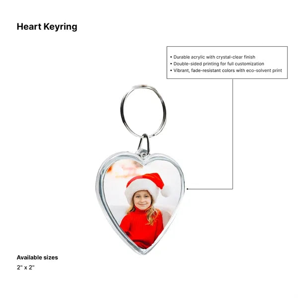 Printed Heart Keyring