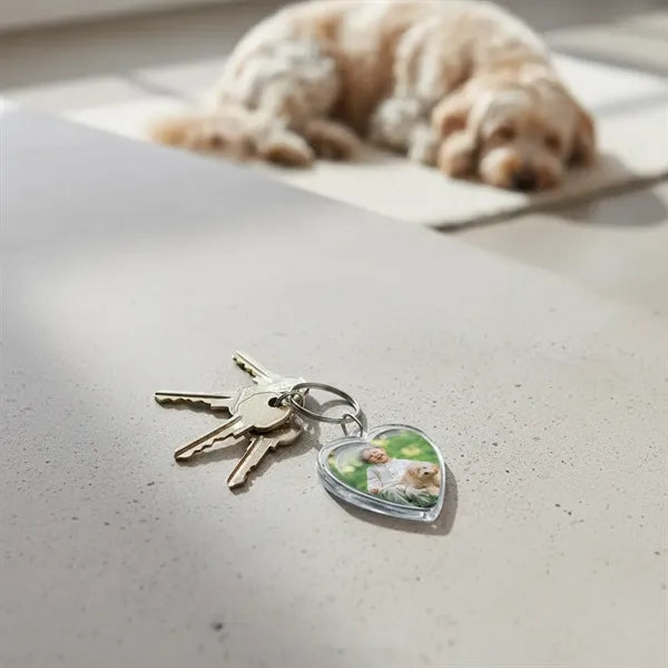 Printed Heart Keyring