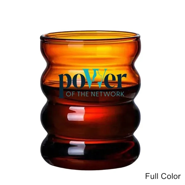 10 oz Ripple Color Spiral Glass Cup Twisted Mug with Straw