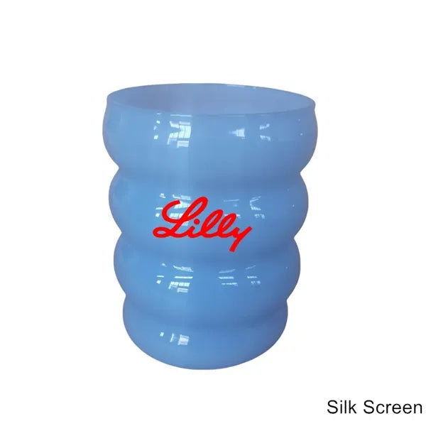 10 oz Ripple Color Spiral Glass Cup Twisted Mug with Straw