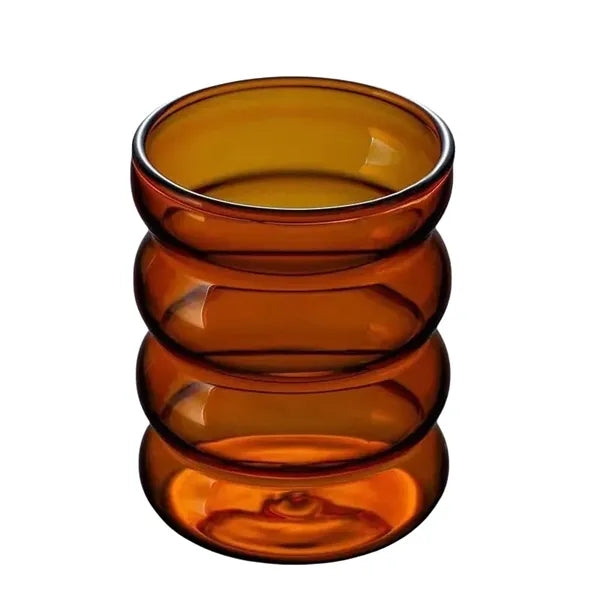10 oz Ripple Color Spiral Glass Cup Twisted Mug with Straw