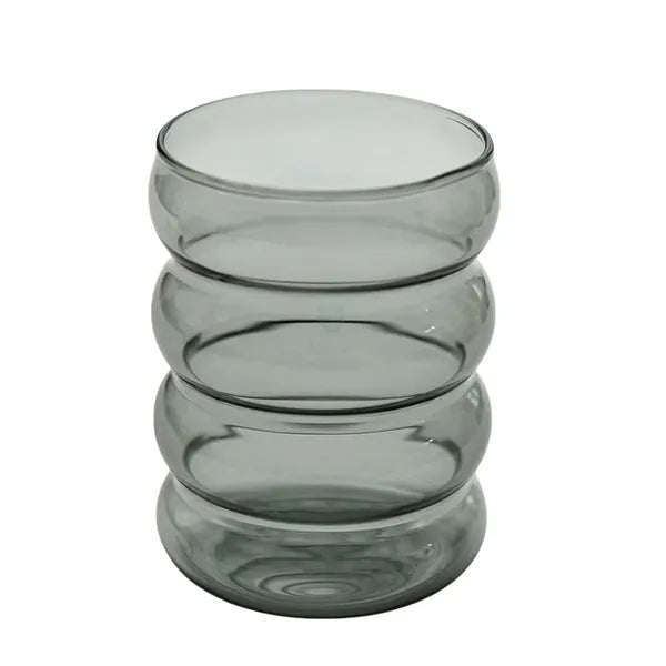 10 oz Ripple Color Spiral Glass Cup Twisted Mug with Straw