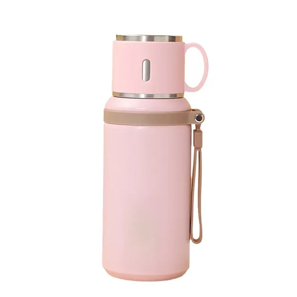 20oz Stainless Steel Insulated Bottle with Travel Cup