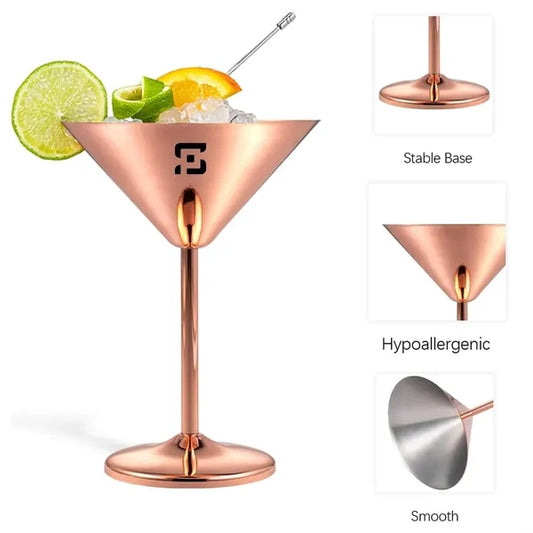 Stainless Steel Cocktail Glass
