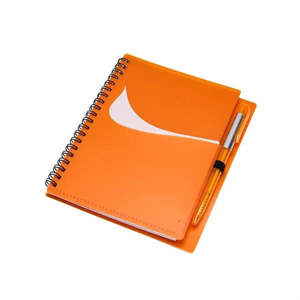Wavy Design PP Cover RIng Notebook with Matching Pens