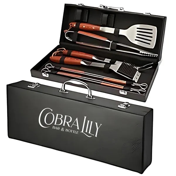 10-Piece Premium Stainless-Steel Grilling Set