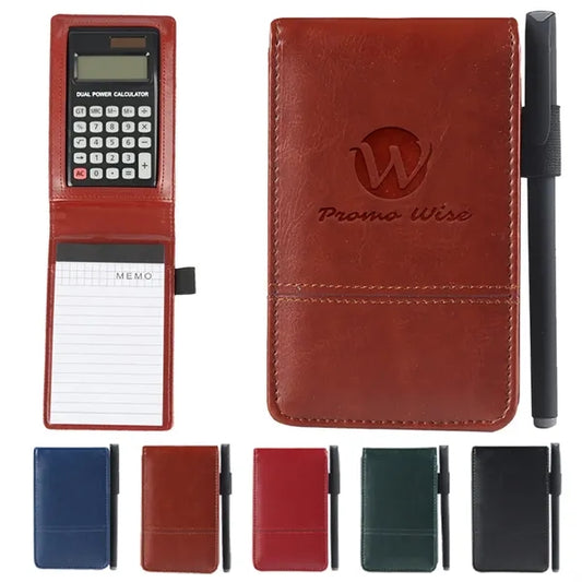 Business PU Leather Cover Notebook with 8-Digit Calculator
