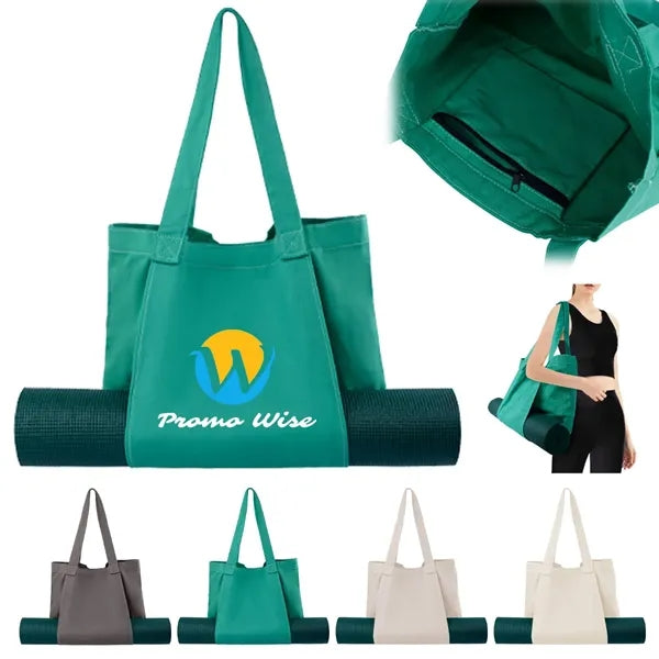 Durable Canvas Yoga Mat Tote Bag Spacious Adjustable Strap